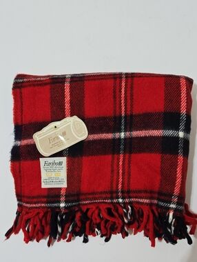Faribo Vintage Skipper Roll-Up Red Plaid Throw Blanket